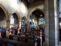 Inside Great Brington Church.